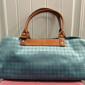 Kate Spade Teal Tote with side Draw-strings